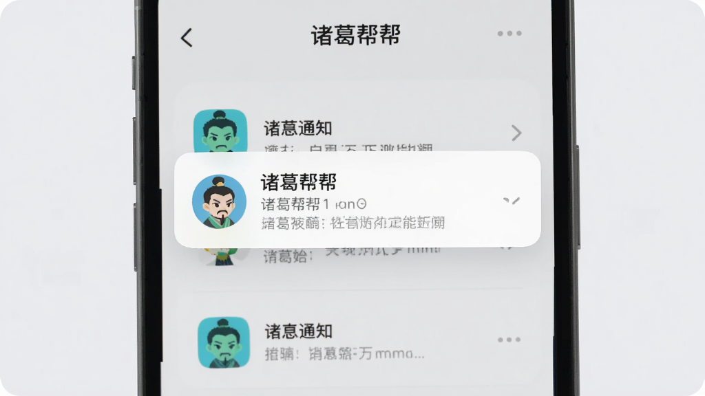 ����չʾ������Ӧ�õ���Ϣ֪ͨ���棬�ֻ���Ļ�������Ѻ��������Ϊ����ǳ��ɫ�����������ֻ�Ϊ���ģ����Ϊ�ִ�UIչʾ�磬ϸ�ڰ���֪ͨͼ��������ժҪ����������������ɾ����޶���Ԫ��