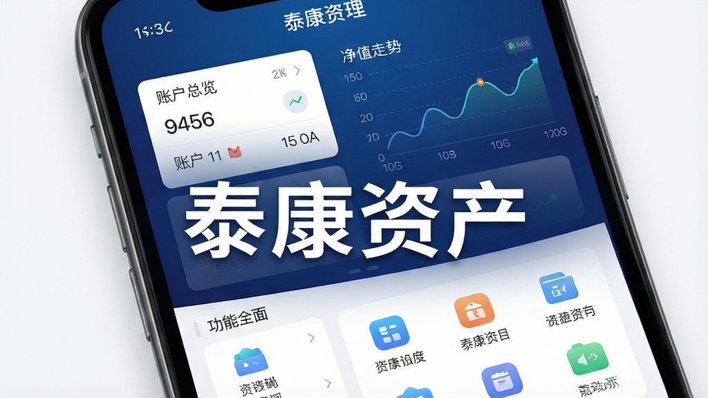 一张手机屏幕展示金融资产管理类App主界面的写实风格图片,画面中央清晰显示