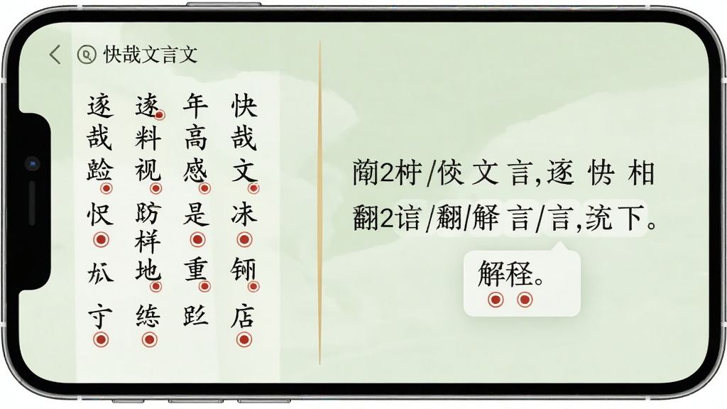 手机屏幕中展示