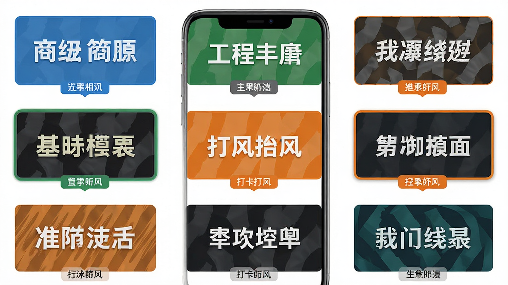 准时水印相机丰富水印模板功能展示,画面主体为手机屏幕以网格形式排列多个水印模板缩略图,每个缩略图展示不同风格的水印样式,包括蓝色商务风、绿色工程风、橙色打卡风等,布局为三列网格,风格为清新扁平化设计,细节包括模板名称标签与选中高亮边框,画质高清,干净,无多余元素