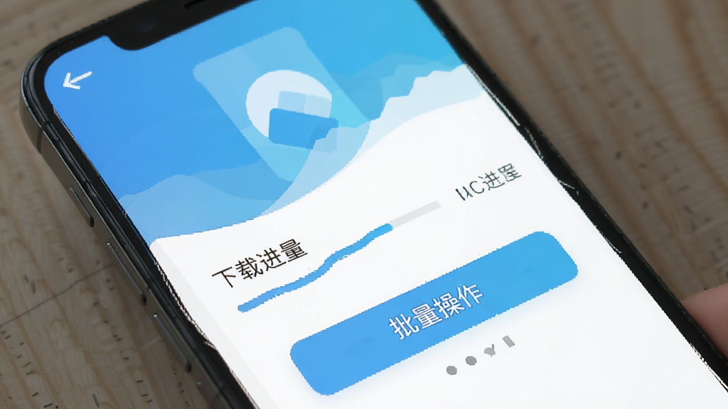 番喜免费短剧 手机界面展示离线缓存管理页面 下载进度条 批量操作按钮 蓝色调 扁平化图标 高清画质 干净无多余元素