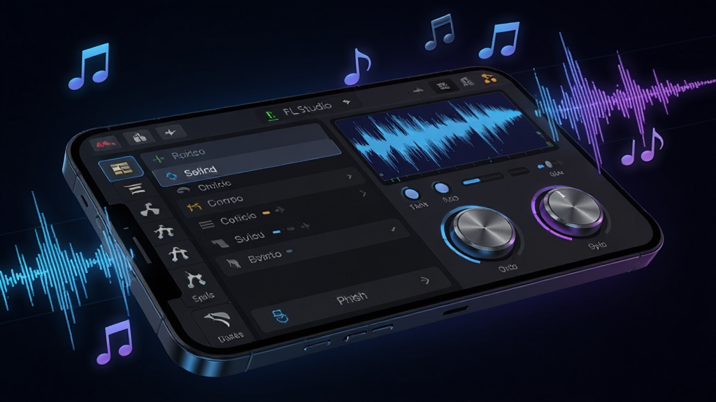 ������������վ(FL Studio Mobile)����ɫ�����������д���ֻ���Ļ����ʾ�ŷ�����������ɫ�б����������������ͼ�꣬�Ҳ��в���Ԥ���Ͳ�����ť���ֻ�б����һ����ɫ�����ϣ���Χ���������Ƶ���κ�����ͼ��Ư��������Ϊ�ֻ�ռ�ݻ������壬��ɫ�б�����ťϸ�������ɼ������Ϊ�Ƽ���������������ɫ���������޺�������ɫ��Ч��ϸ������ť�н������󣬲��ζ�̬��ǿ������Ϊ����2K������ɾ����޶���Ԫ�ء�