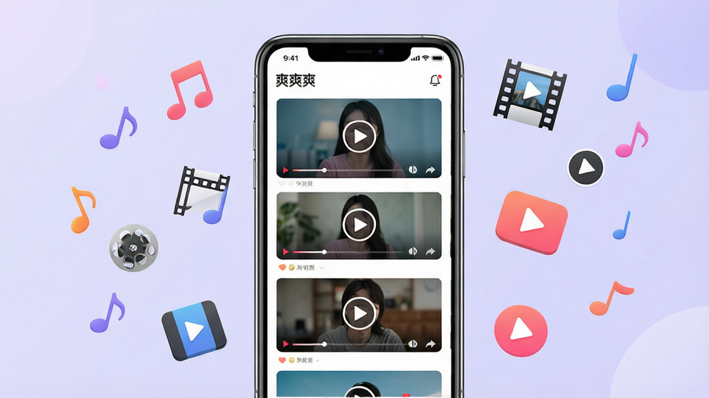 一张应用功能展示图,画面中央是一部手机,屏幕显示