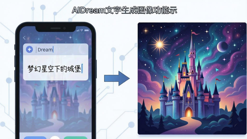 һ��չʾAI Dream��������ͼ���ܵ�ʾ��ͼ������������ֻ���Ļ�ϵ����������д�š��λ��ǿ��µĳǱ������Ҳ��ͷָ��һ�������ɵ�Ѥ���ǿճǱ����������岼�����ҶԱ����������Ϊ��ƽ���Ƽ��廭�����ʸɾ����޶���Ԫ��