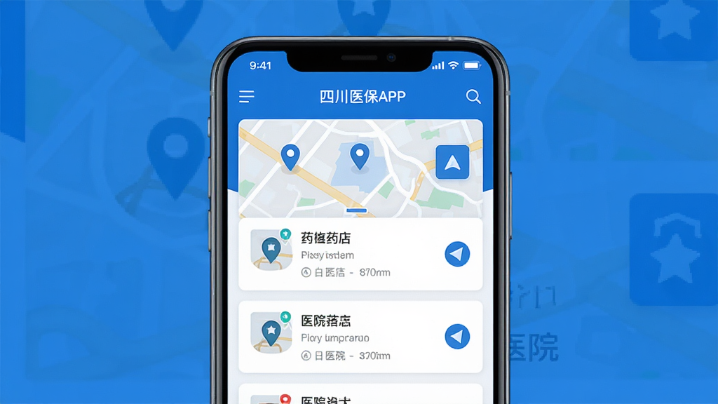 �Ĵ�ҽ��APP���������ѯ����չʾ���ֻ�������ʾ����ҩ���ҽԺ�б������е�ͼ��λͼ��͵�����ͷ���������ʵ�ã���ɫ�Ͱ�ɫΪ��ɫ�����������룬���ʸ��壬�޶���Ԫ��