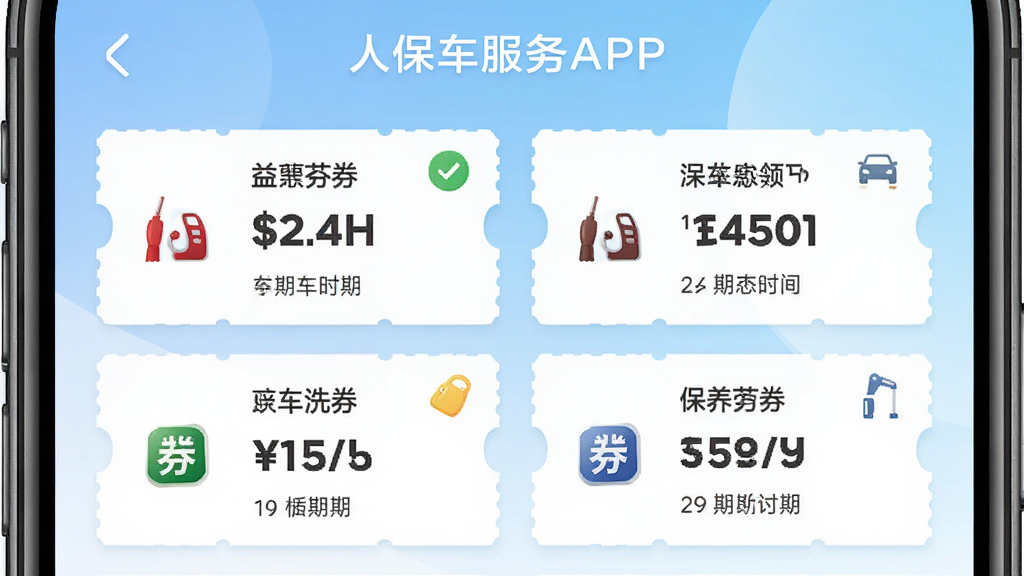 �˱�������APP�Żݻҳ��չʾ���ֻ���Ļ�ڳ��ֶ����Ż�ȯ��Ƭ����������ȯ��ϴ��ȯ������ȯ������Ϊǳ��ɫ���䣬����Ϊ�����������У�������¼�Լ��ϸ����ȯ�������Ч�ڱ�ע�����ʸ���ɾ������������ֱ�ע���˱�������APP��