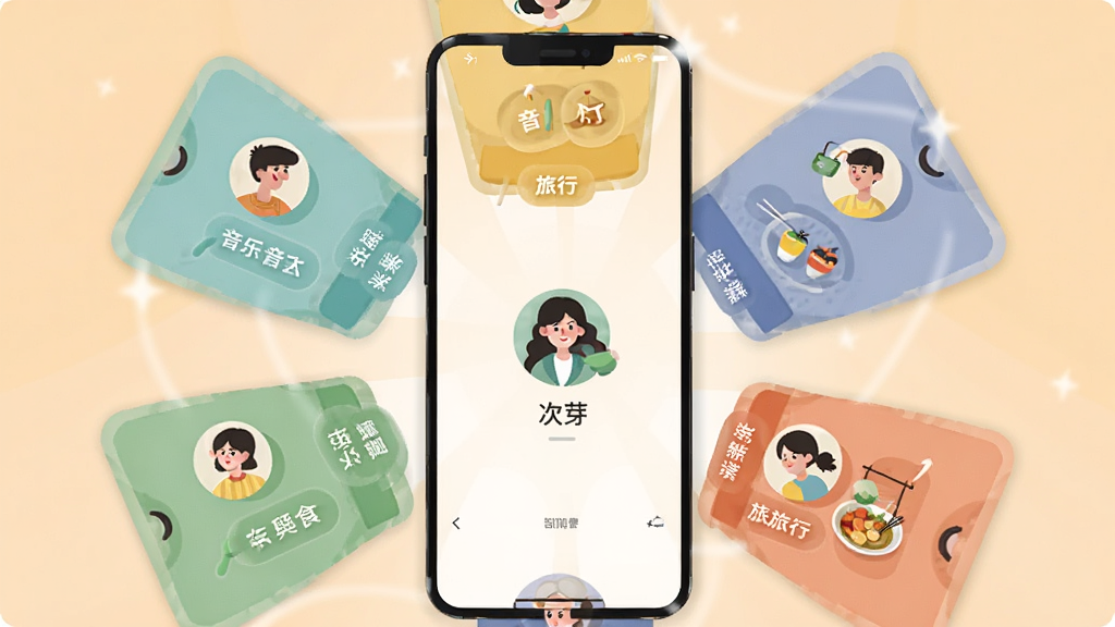 一个手机界面中展示