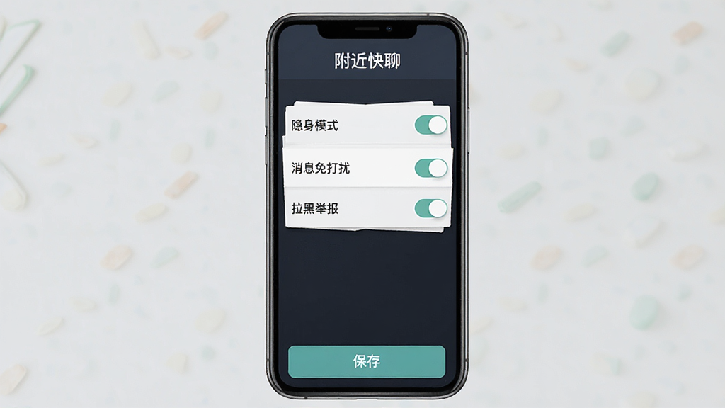 һ��չʾ��������APP��˽����ҳ����ֻ�����ͼ�������������ֻ���Ļ����Ļ����ʾ������ģʽ������Ϣ����š������ھٱ���������ѡ��أ������С��������ġ����֣��ײ��б��水ť�����ֹ����������Ȱ�ȫ�����ʸ��壬�ɾ��޶���Ԫ��