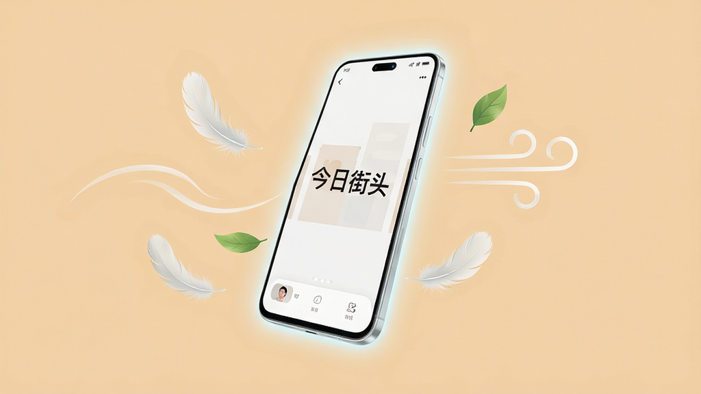 画面主体为一部轻薄的智能手机悬浮在纯色背景中,手机屏幕显示着