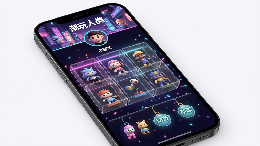 ��������APP���Ի�������ҳװ������ʾ��ͼ������Ϊ�ֻ���Ļչʾ����չʾ��������Ƥ��������Ϊ��������ͼ��ͷ���в��ղ�Ʒ���и񡢵ײ���̬�Ҽ����Ű����ۣ����Ϊ���Ի�װ���Ӿ���ϸ�ڰ����޺��Ч����͸��չʾ�񡢶�̬���ӱ��������ʸ���ɾ����޶���Ԫ�أ�ͼƬ�����ֱ�ע���������ࡱ