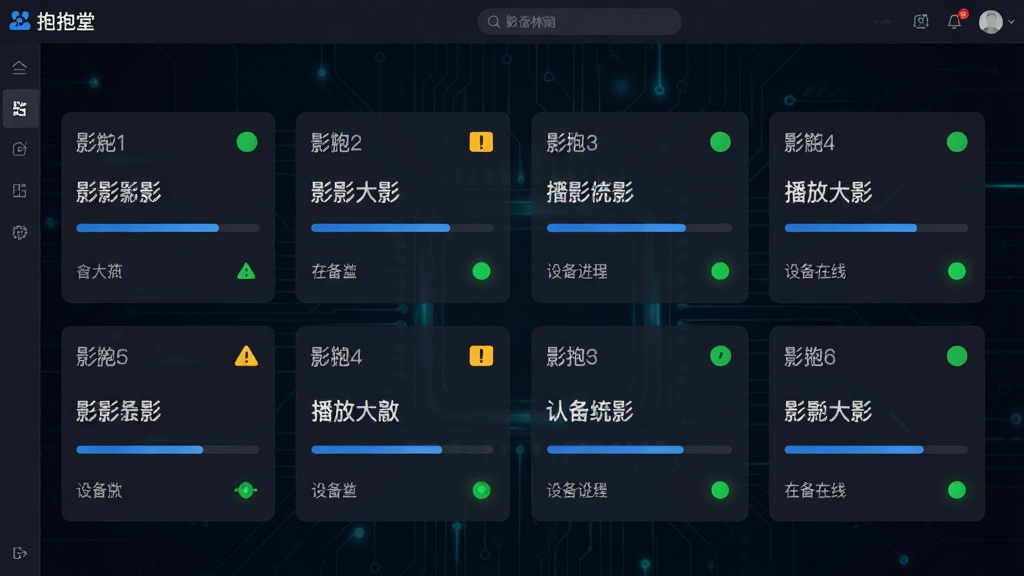 一张影院多影厅集中管控界面的画面,画面中央显示