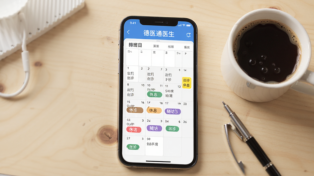 ��������չʾ����ҽͨҽ����Ӧ�õ��Ű��������棬���ڸ����б�ע�˳����Ϣ����õȲ�ͬ��ɫ��ǩ���ֻ��Ա߷���һ�����Ⱥ�һ֧�ʣ�����Ϊǳɫľ�����棬���Ϊ���°칫��񣬻��ʸɾ����޶���Ԫ��