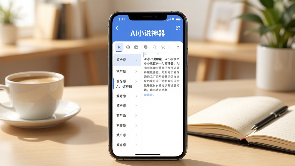 画面中央是一部智能手机,屏幕上显示着一款名为
