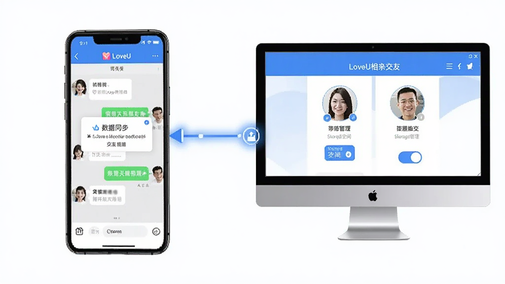 手机与电脑并排展示