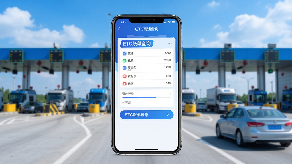 ETC���ٹܼ�����������չʾ������������һ�������ֻ�����Ļ����ʾETC�˵���ѯ��ͨ�м�¼ҳ�棬����Ϊ���ٹ�·�շ�վ������������ƣ���������ͨ�У���������ˬ��࣬ɫ������ɫ�Ͱ�ɫΪ����ͻ���Ƽ�����������⣬�����������ɾ��޶���Ԫ��