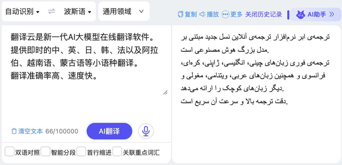 波斯语翻译通离线翻译功能使用场景 手机无网络翻译界面