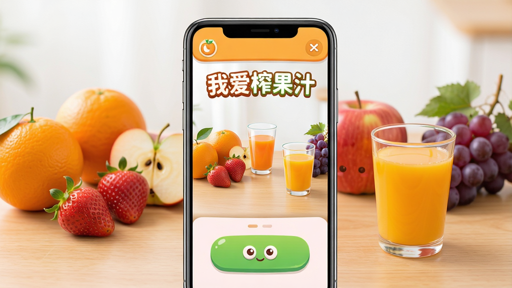 一张明亮清爽的手机软件界面展示图,画面中央是一部竖屏智能手机,屏幕上显示