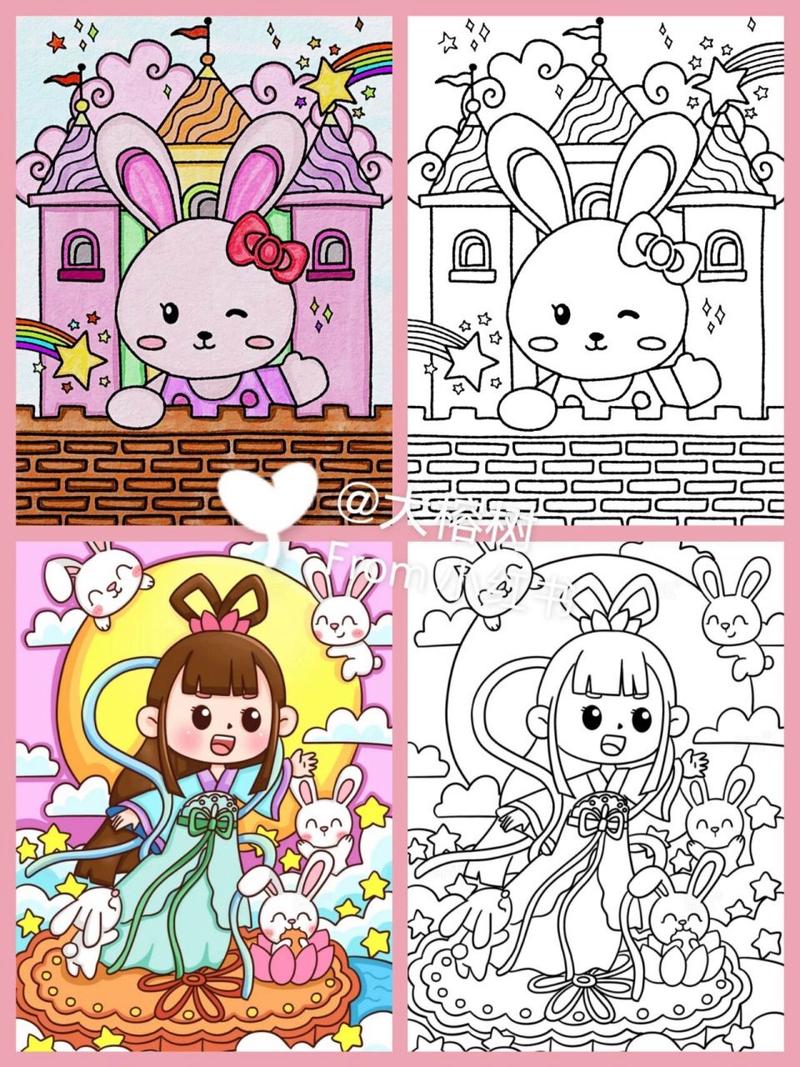 宝宝AI涂色 生成可爱填色画打印出来给娃涂色实拍