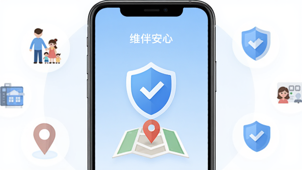 画面中央是一部智能手机,屏幕上显示
