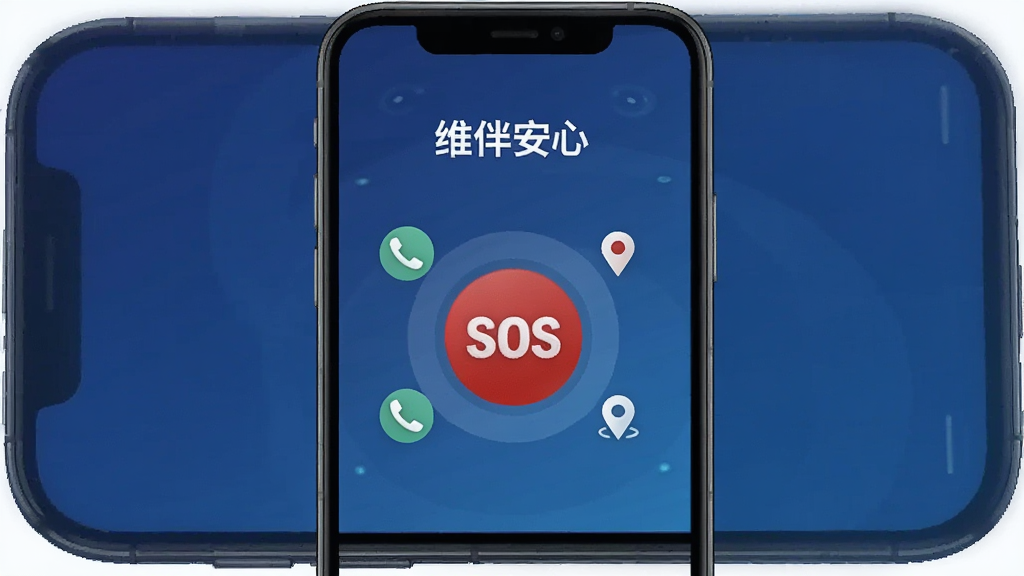 画面中央一部智能手机,屏幕显示