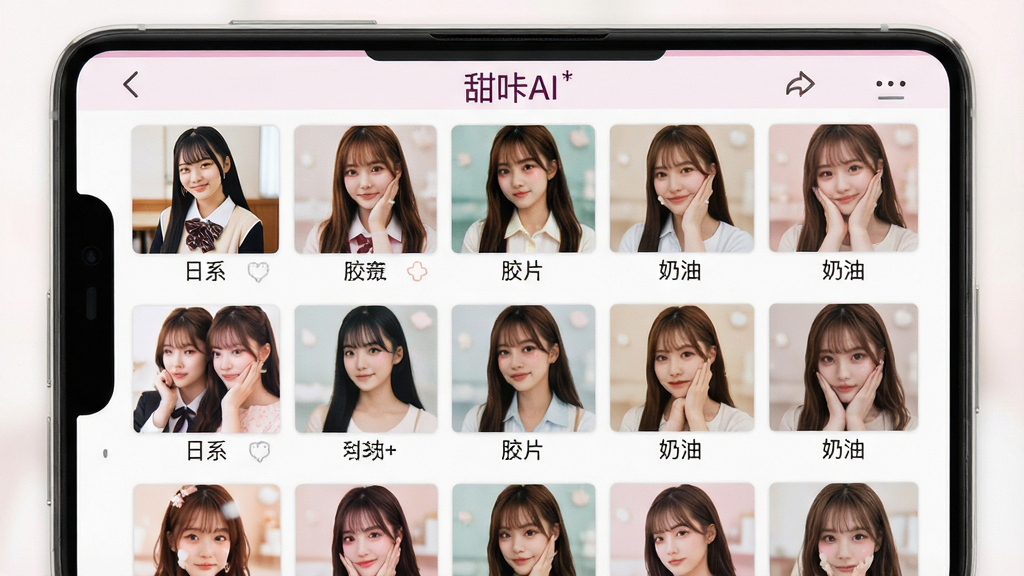 һ��չʾ����AI�˾�ѡ��������ͼ������Ϊ�ֻ���Ļ������������˾�����ͼ���񣬲��ֲ������������Ű棬���Ϊ�������µ���Ů�磬ϸ�ڰ���ÿ���˾�����ͼ�·���ע��������硰��ϵ������Ƭ�������͡�����Ļ�����С�����AI��Ʒ�Ʊ�ʶ�����ʸ��壬�ɾ����޶���Ԫ��