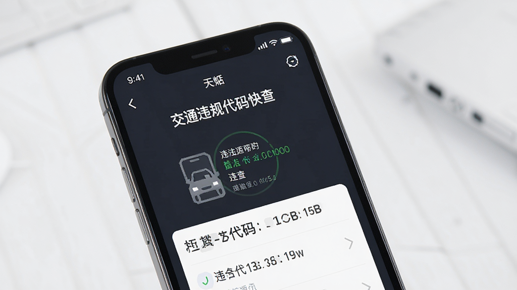 交通违规代码快查应用离线查询功能展示,画面中手机屏幕显示无网络状态下仍可正常查询违法代码,背景为素雅极简风格,突出离线可用特性,细节清晰,画质干净,画面中包含交通违规代码快查字样。
