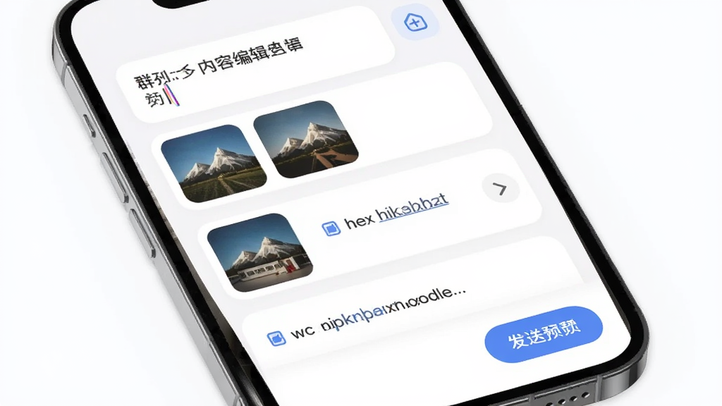 һ��Ⱥ����ʦ���ݱ༭���棬��������Ϊ�ֻ���Ļ����Ļ��չʾ���������ͼƬ����ͼ�����ӿ�Ƭ�������ݻ��Ų��֣����Ϊ���Բ����Ʒ磬ϸ�ڰ������Ӹ���ͼ�ꡢ����Ԥ����ť�����������ɾ��޶���Ԫ��