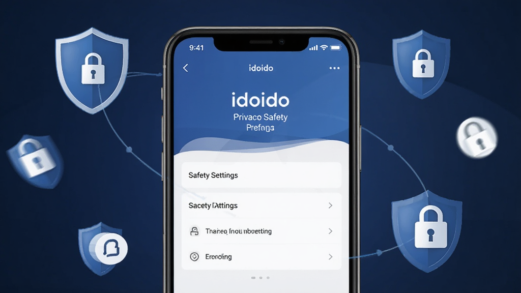 һ��չʾidoido��˽��ȫ�������ܵ�ʾ��ͼ����������Ϊ�ֻ���Ļ��ʾidoido��ȫ����ҳ�棬��Χ���ƶ���������ͼ�꣬����Ϊ����ɫ���䣬�������רҵ��ϸ�����������ʸɾ����޶���Ԫ��