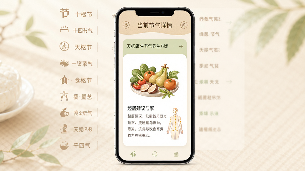 ���࿵����������������ҳ�棬�ֻ���Ļ���У���Ļ��չʾ��ʮ�Ľ����б��뵱ǰ�������鿨Ƭ����Ƭ�а���ʳ�Ĳ�ͼ����ӽ���������Ѩλʾ��ͼ����ɫ��ů��ɫ�뵭��ɫΪ�����������������ϸ�ڰ�������ͼ�ꡢ�����Ű����룬���ʸ��壬����ɾ����޶���Ԫ��