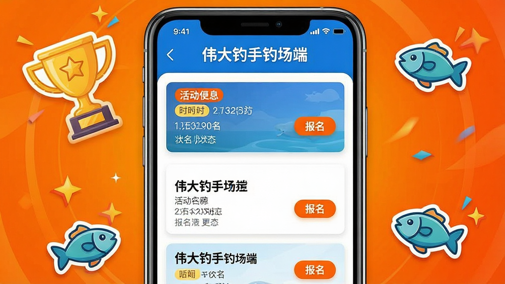 一张活动资讯功能展示图,画面中央为手机屏幕,屏幕上显示
