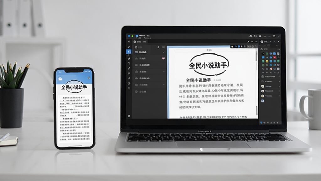 一部手机和一台笔记本电脑并排放在桌面上,手机屏幕显示