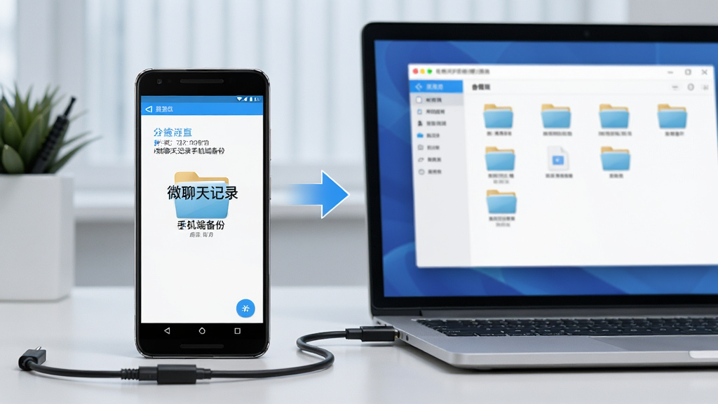 一部安卓手机与一台笔记本电脑并排摆放,手机屏幕显示