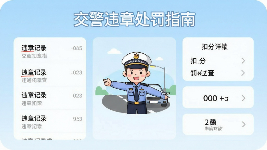 手机屏幕显示交通违章查询界面,主标题为