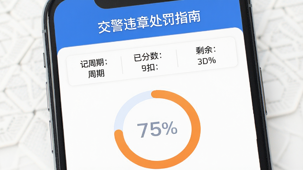 手机应用展示交通违章扣分查询页面,标题为