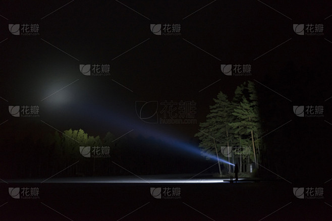 手电筒照亮补光灯夜间户外拍摄补光场景图