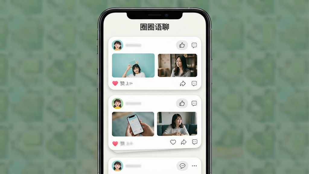 一张展示社交动态广场页面的图片,画面为手机屏幕中的动态信息流,顶部有