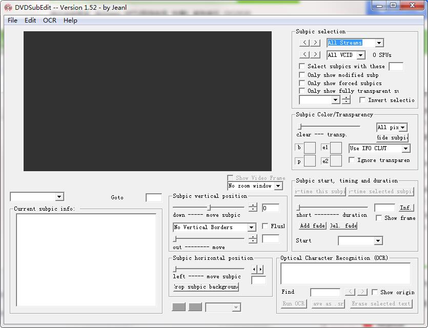 DVDSubEdit������Ļ��ɫ��λ�ò�����ͼ