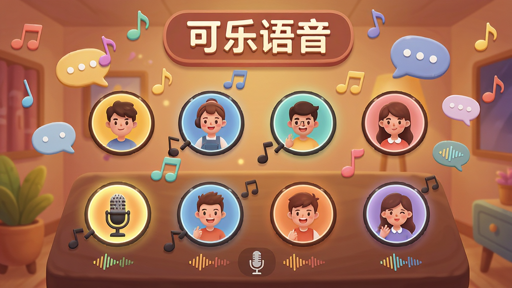 画面展示一个热闹的语音聊天房间内部场景,房间名为