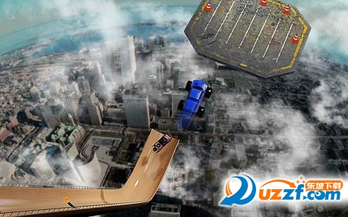 大型坡道汽车Mega Ramp Car 空中姿态调整特写图