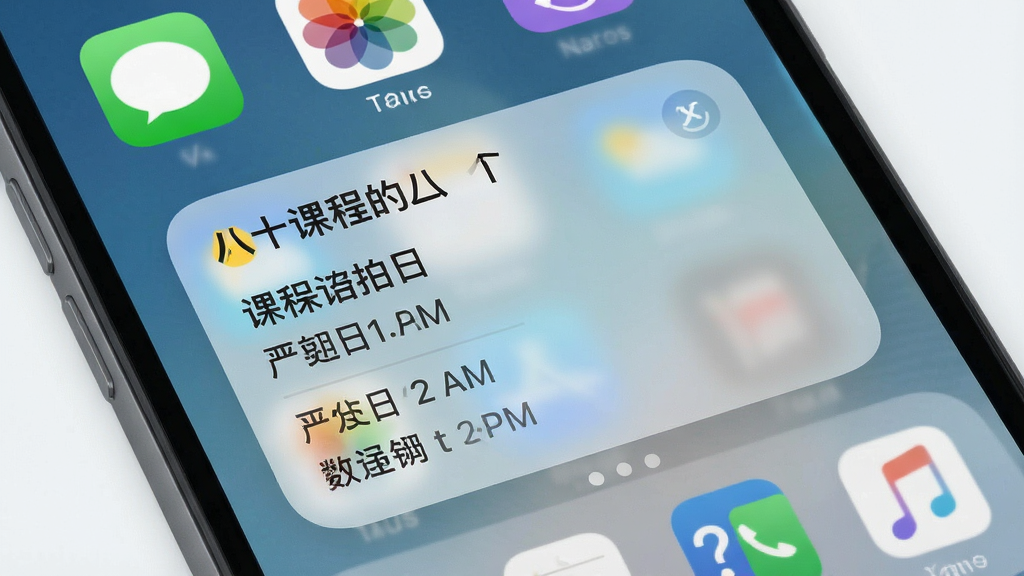 一张超级早八课程表桌面小组件效果图,主体为手机主屏幕上的课程表小组件,布局为桌面图标与小组件混排,排版自然,风格为现代手机桌面风格,细节包含半透明背景、课程名称与时间显示,画质高清,画面干净,无多余元素