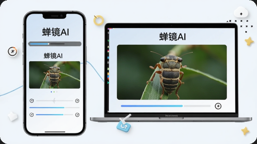 һ��չʾ����AI�ƶ���Ⱦ����ͬ�����ܵ�Ԥ��ͼ��������һ���ֻ���һ̨�ʼǱ����Բ�����ʾ����Ļ�϶�������ͬ����Ƶ��Ŀ���ȣ������С�����AI�����֣�����Ϊ����ǳɫ��񣬲��ּ�࣬ϸ�ڰ���ͬ��ͼ��ͽ����������ʸɾ����޶���Ԫ��