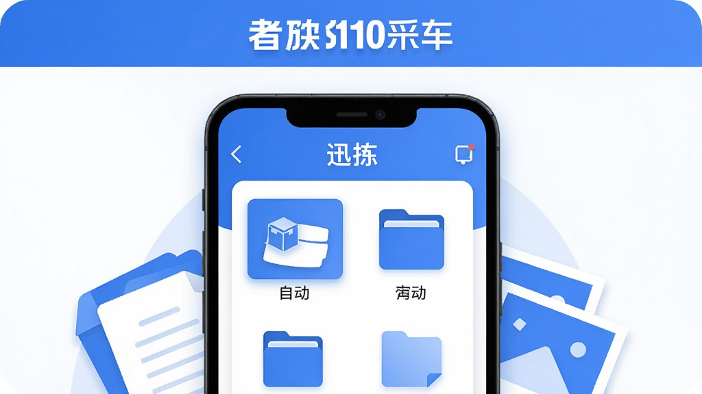 主体为一部安卓手机屏幕,屏幕中央显示