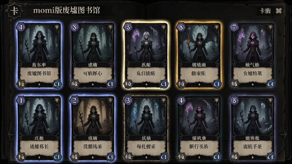 卡牌收集界面展示,主体为