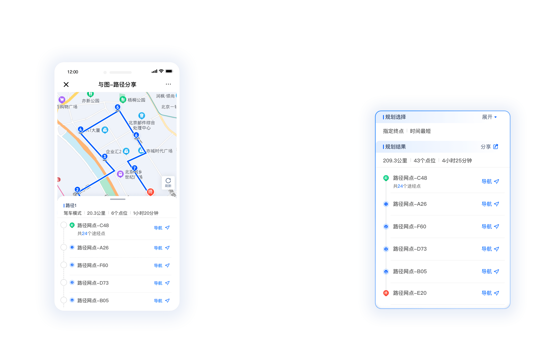 神行吧兄弟路线规划界面截图 展示极速出行功能