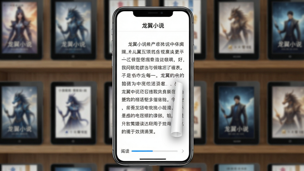 一张手机屏幕展示小说阅读界面的图片,画面中央是打开的小说正文页,顶部有