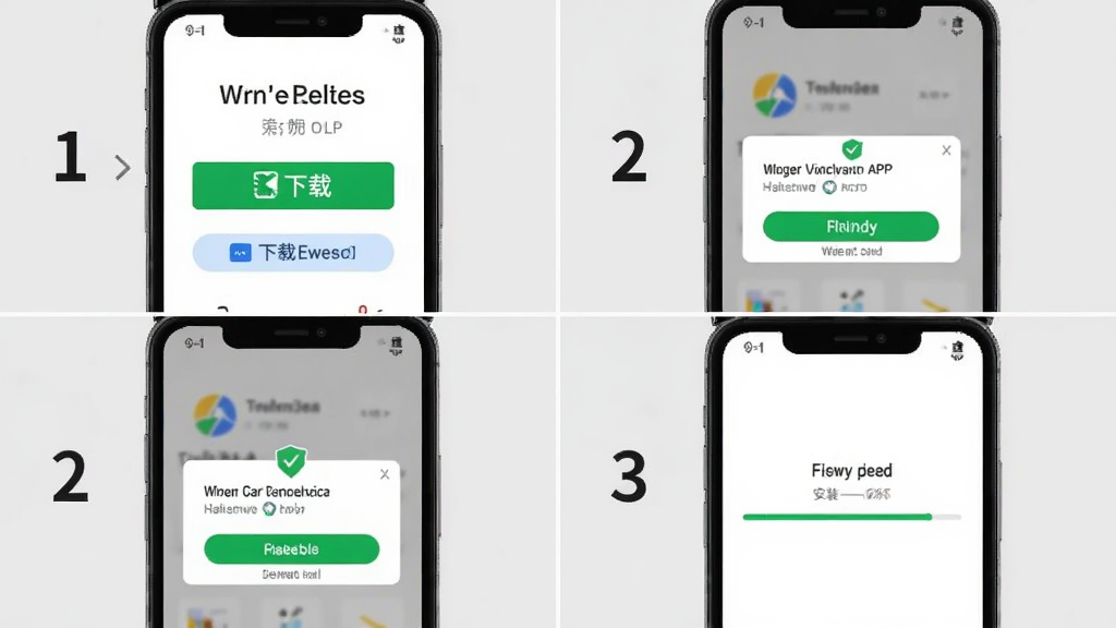 ��������APP��װʹ�ò���ʾ��ͼ������Ϊ�ֻ���Ļչʾ���ذ�װ���̣�����Ϊ�ĸ�ֲ�չʾ���Ű�����Ҵ��ϵ��£����Ϊ���̷̳磬ϸ�ڰ������ذ�ť��Ȩ�޵����Ͱ�װ�����������������ɾ����޶���Ԫ�أ�����Ϊǳ��ɫ