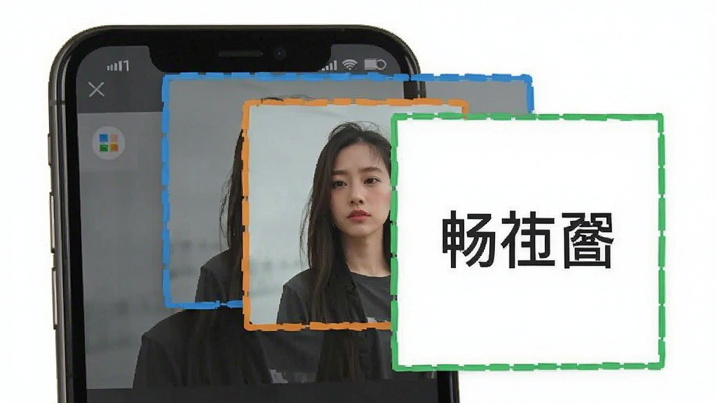 一张展示畅图多图层编辑功能的示意图,画面中手机屏幕上显示三个叠加的图层缩略图,分别代表背景、人物和文字,界面用不同颜色标注图层边界,风格简洁直观,画质清晰,干净无多余元素