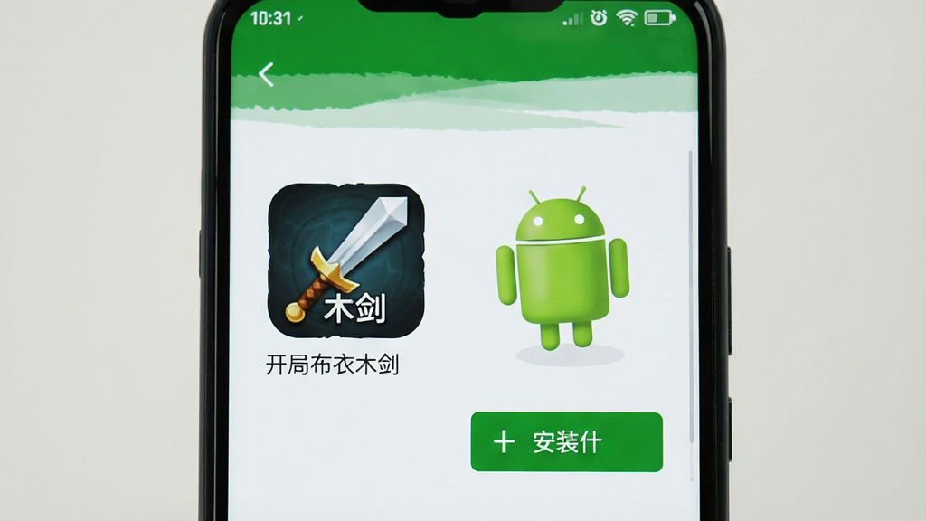 手机屏幕显示游戏安装界面,画面中有
