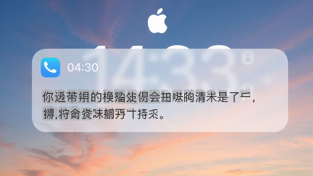 一句话馆每日一句推送通知界面,手机锁屏界面显示一条推送消息,消息内容为中文励志短句,背景为清晨天空色调,布局为居中通知卡片,风格宁静治愈,细节包括时间显示、应用图标、通知卡片圆角,画质高清干净无杂乱信息