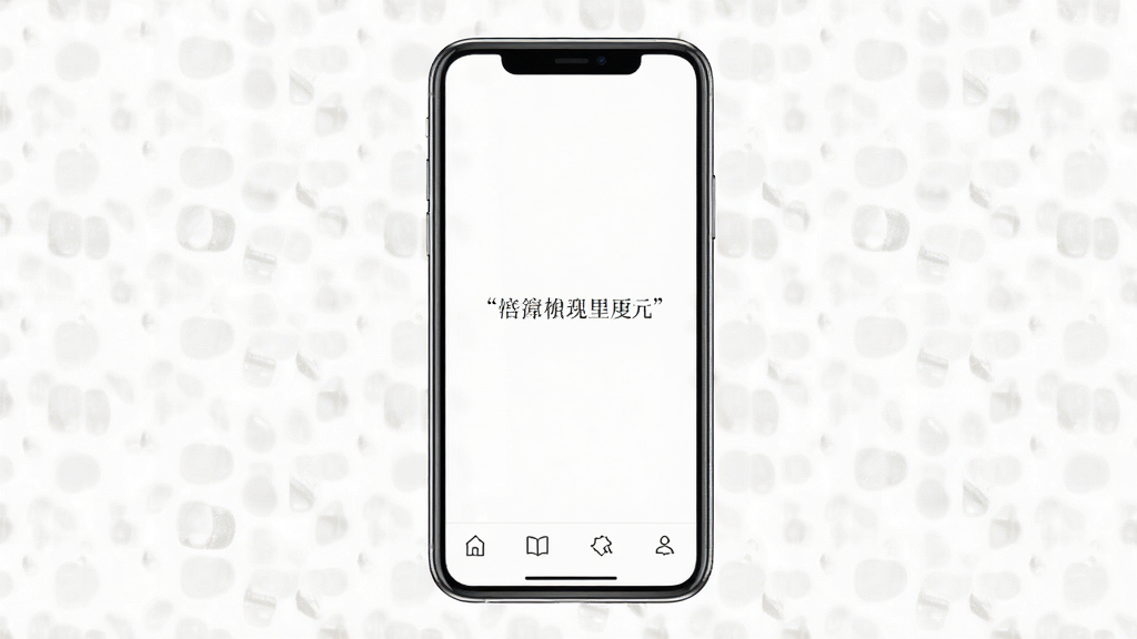 一句话馆极简阅读界面,手机屏幕中只有一条居中的语录文字和底部几个简洁图标,背景为纯白色,布局为极简留白风格,细节包括字体优雅、图标线性、无任何广告横幅,画质高清干净无多余元素